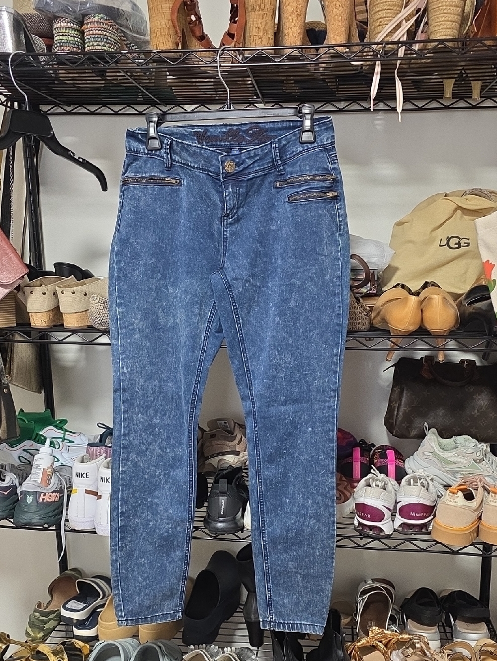 Vanilla Star Blue Acid Wash Skinny Jeans